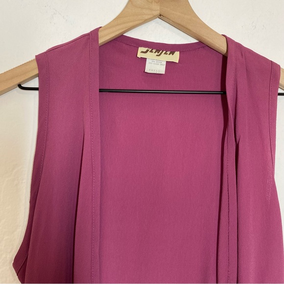 Jen Jen Vintage Women’s S Mauve Purple Open Front Sleeveless Vest Lightweight - Picture 2 of 5